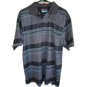 PGA Tour Men’s Short-Sleeve Polo Shirt – XL – Black Gray Blue – Performance Golf